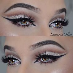 Glamour with glitter! lavender.olive | <a class="pintag" href="/explore/makeup/" title="#makeup explore Pinterest">#makeup</a>