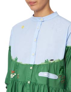 Green Cotton Mila Shirt Dress | Vivetta | Avenue32