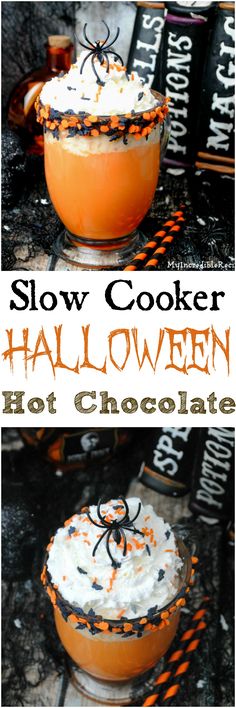 Slow Cooker Halloween Hot Chocolate!