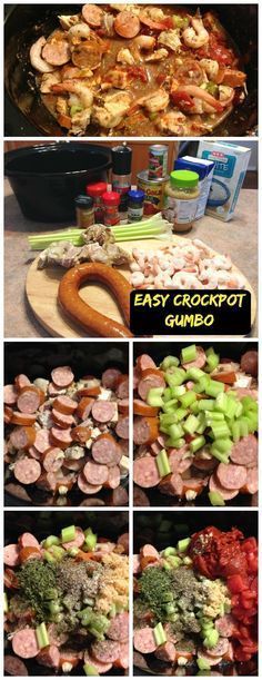 Easy Crockpot Chicken, Sausage and Shrimp Gumbo - This will be the easiest crockpot gumbo recipe you ever tried that tastes AMAZING!:
