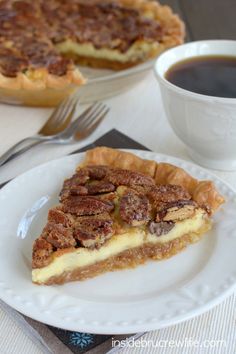 Pecan Cheesecake Pie - cheesecake layered with a pecan pie for a fun and delicious layered pie