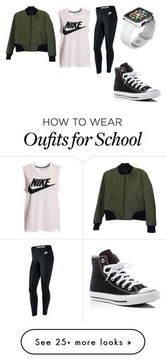 &quot;Simple School Outfit&quot; by farahr0798 on Polyvore featuring NIKE, rag &amp; bone, Converse and Apple