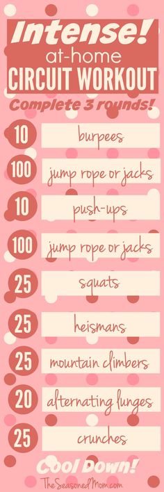 In about 30 minutes you can get an Intense At-Home Circuit Workout -- no???