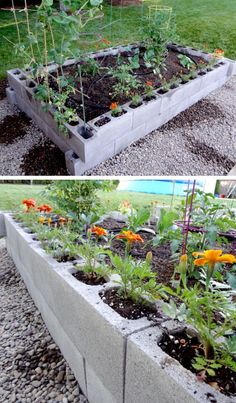 Raised Garden Bed from Cinder Blocks | Click Pic for 20 DIY Garden Ideas on a Budget | DIY Backyard Ideas on a Budget for Kids