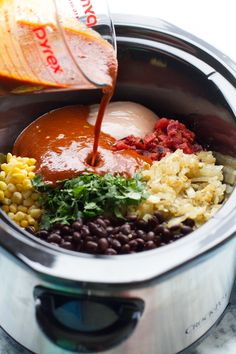 Little Spice Jar | Chicken Enchilada Soup (Slow Cooker) | <a href="http://www.littlespicejar.com" rel="nofollow" target="_blank">www.littlespiceja...</a>