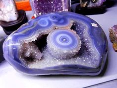 Agate Amethyst Geode (Blue Lace Agate.) From Brazil