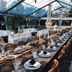A mature wedding reception look with masculine undertones.Love the greenhouse roof. Light it up with Candle Impressions LED candles.