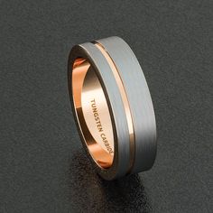 Mens Wedding Band 8mm White Tungsten Ring Brushed by Sydneykimi