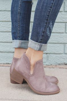 Taupe Round Toe Ankle Cut Out Booties Philly-09
