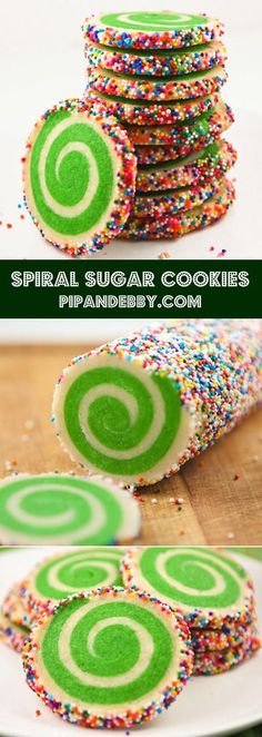 Spiral Sugar Cookies | These cookies are so fun! Use different colors to match your occasion.