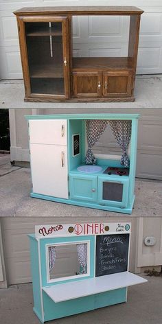 Turn an Old Cabinet into a Kid's Playkitchen