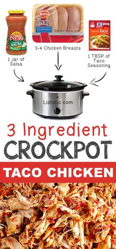 <a class="pintag searchlink" data-query="%235" data-type="hashtag" href="/search/?q=%235&rs=hashtag" rel="nofollow" title="#5 search Pinterest">#5</a>. 3 Ingredient Crockpot Taco Chicken | 12 Mind-Blowing Ways To Cook Meat In???