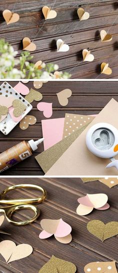 DIY Paper Heart Garland | 15 DIY Wedding Ideas on a Budget