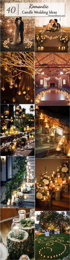 Rustic Country Wedding Ideas with Candles / <a href="http://www.deerpearlflowers.com/wedding-ideas-using-candles/4/" rel="nofollow" target="_blank">www.deerpearlflow...</a>