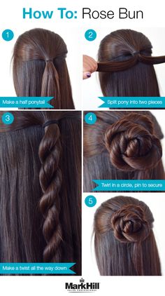 Upgrade your half-pony with this rose bun how-to.