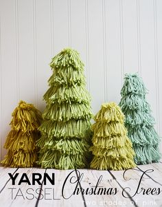OMG Love!! Yarn Tassel Christmas Trees