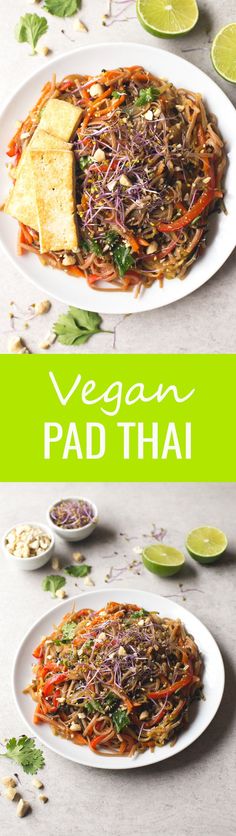 Vegan Pad Thai - I love this super healthy vegan Pad Thai recipe so much, it's one of my favorite dishes at the moment!