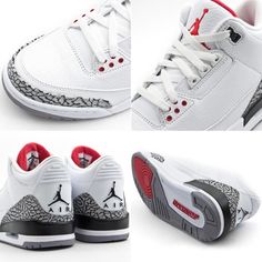 Air Jordan Retro 3&#39;s - White Cements