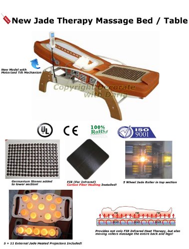 Massage Table FAR Infrared Jade Heat - Spinal Traction Therapy - 5 Heated Jade Rollers - Electric Tilt Bed New Back Massager With Heat