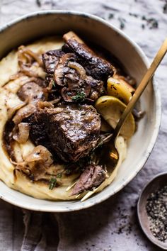 Crockpot Cider Braised Short Ribs with Sage Butter Mashed Potatoes
