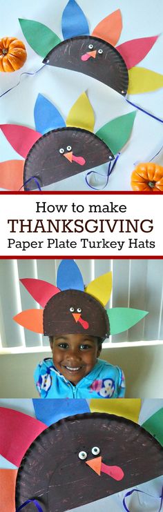 Thanksgiving Crafts for Kids- How to make Turkey Paper Plate Hats
