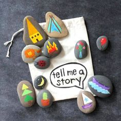 Challenge your kid to craft an epic story with a set of painted stones.