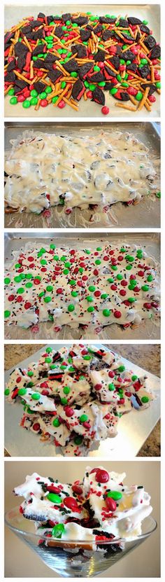 Oreo Pretzel Christmas Bark~~This Christmas Candy will be a hit at all your parties! Send it to school with the kids and take it to work for friends to enjoy. This is a favorite for us at Christmas.