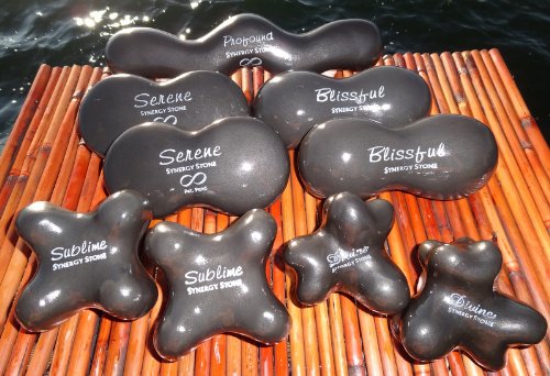 SYNERGIZE HEAT~WAVE Hot Stone Massage Tool Set of (9) by SYNERGY STONE Back Massager With Heat