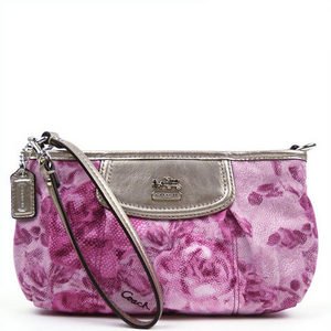 COACH Madison Floral Print Large Wristlet in Pink / Multi Converts to Top Handle 47596 Coach Handbag