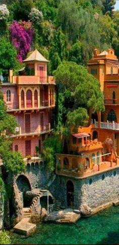 Seaside villas near Portofino, Italy &#8226; photo: Dan Breckwoldt on FineArtAmerica