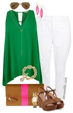 Plus Size Outfit Idea - Plus Size White Jeans - Plus Size Fashion for Women - alexawebb.com #alexawebb