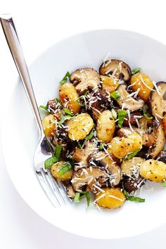 This Toasted Gnocchi with Mushrooms, Basil and Parmesan recipe only takes about???