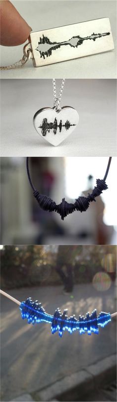 The coolest new technology now lets you wear a message from a loved one in the form of these beautiful sound wave necklaces! | Made on <a href="http://Hatch.co" rel="nofollow" target="_blank">Hatch.co</a>