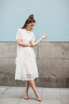 white lace midi dress feature by lovely pepa <a href="http://chicwish.com" rel="nofollow" target="_blank">chicwish.com</a>