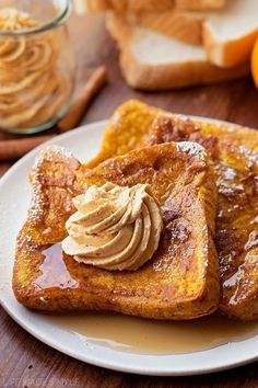 This pumpkin french toast with whipped pumpkin butter is perfect for those chilly fall mornings! It&#39;s easy to make, requires only a few ingredients and will be devoured in minutes!