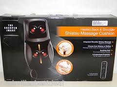 Heated Back & Shoulder Shiatsu Massage Cushion - Sharper Image Back Massager With Heat