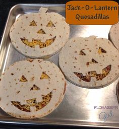 Jack-O-Lantern Quesadillas - Cute, Quick, &amp; Easy! The perfect dinner for Halloween Night! by Florassippi Girl