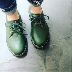 The 1461 shoe in Green Hug Me leather. Shared by jerrywilliamsmusic