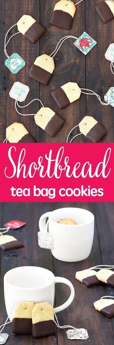 Impress your friends the next time you have them over for tea with these chocolate dipped shortbread tea bag cookies. Super easy recipe with step by step tutorial.