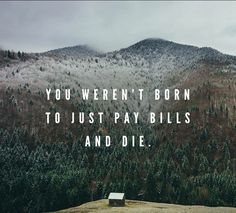 You weren't born to just pay the bills and die