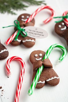 Holiday Recipe: Chocolate Gingerbread Men (with Candy Canes) | Evermine Blog | <a href="http://www.evermine.com" rel="nofollow" target="_blank">www.evermine.com</a>
