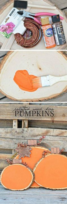 DIY wooden pumpkins
