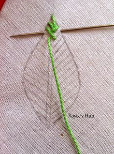 Royce&#39;s Hub: Embroidery Stitches For Leaves : Fishbone Stitch and Variations - 2