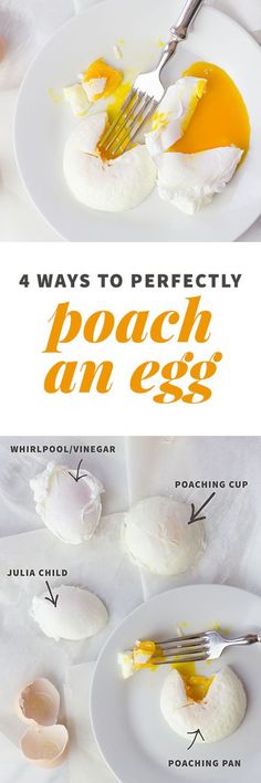 4 Ways to Perfectly Poach an Egg: Whenever I post pictures of my breakfast with eggs, I inevitably get comments asking how in the world I make such perfectly poached eggs! So I thought I?? share with you four ways to poach an egg??wo of them use ??pecial??equipment, and two of them use stuff you probably already have in your house. Enjoy! Back To Her Roots