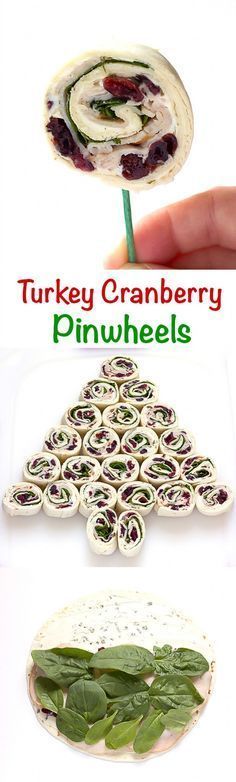 Turkey Cranberry Pinwheels - Seasoned cream cheese, dried cranberries, turkey???