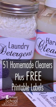 51 homemade cleaners and free printable labels