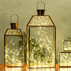 Lanterns Filled with White Christmas Lights, Nontraditional Holiday Decor, Gardenista