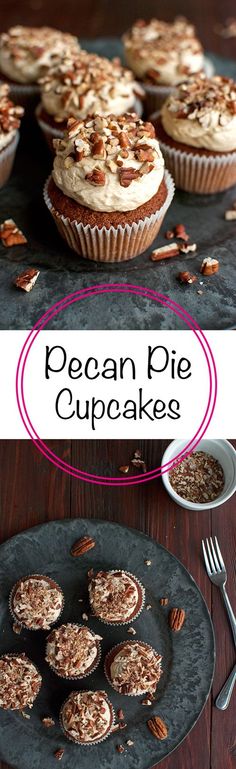 Pecan Pie Cupcakes with the Smoothest Pecan Pie Ermine Buttercream Frosting | <a href="http://thetoughcookie.com" rel="nofollow" target="_blank">thetoughcookie.com</a>