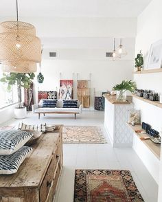 Minimalist boho living room with global accents
