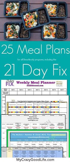 These 21 Day Fix meal plans are good for all of the other Beachbody programs, too! Hammer &amp; Chisel, PiYo, Cize, and more.